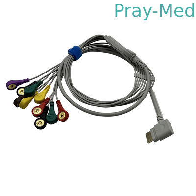 Rencare 10 γκρίζο TPU μολύβδου ECG Holter υλικό αιφνιδιαστικό τέλος 1.1m καλωδίων