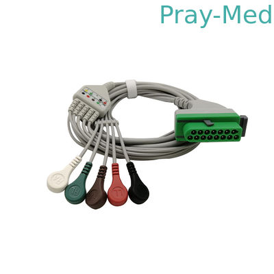 15Pin 3lead/5lead Συμβατό Καλώδιο ΗΚΓ απευθείας σύνδεσης AHA 3,6m Fukuda Denshi