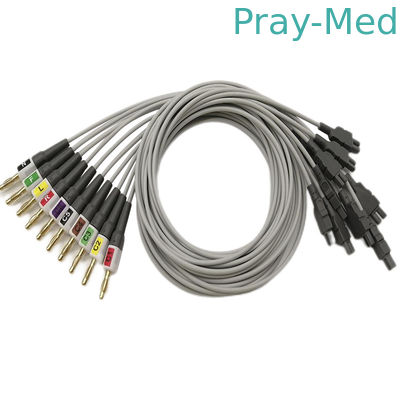 CAM 14 καλώδιο TPU 0.9M 2016032-001 της Γερμανίας μολύβδου EKG ECG με τον προσαρμοστή μπανανών/σφιγκτηρών