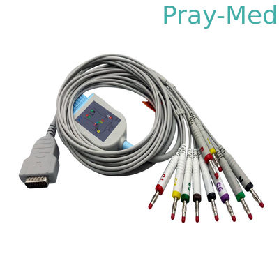 15 Pin Ekg καλώδιο ένα κομμάτι 10 μολύβια με μπανάνα 4.0 Tpu Jacket 2029893-001