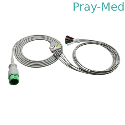 Mindray / Edan / Goldway ECG Τραμβάκι με καλώδια μολύβδου 12 Pin Snap 12 μήνες εγγύηση