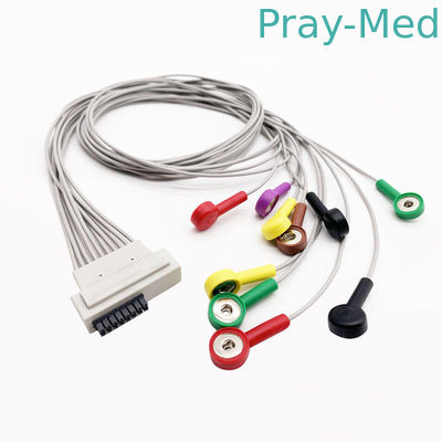 10 μόλυβδος Cardioline ECG Leadwire 0.9m συνδετήρας AHA/IEC μπανανών 16 καρφιτσών