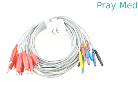 Υλικά Eeg καλώδια TPU, ηλεκτρόδια διαμέτρων DIN 1,5 που χρησιμοποιούνται σε Eeg 1.2m το μήκος