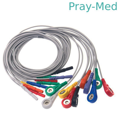 DIN 1,5 αρχείο 10 Holter υπομονετικό καλώδιο μολύβδων TPU για τη μηχανή Ecg