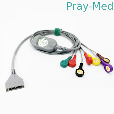 μήκος 7 καλώδιο Leadwire 7 1.1m Burdick ECG μολύβδου αιφνιδιαστικός συνδετήρας καρφιτσών
