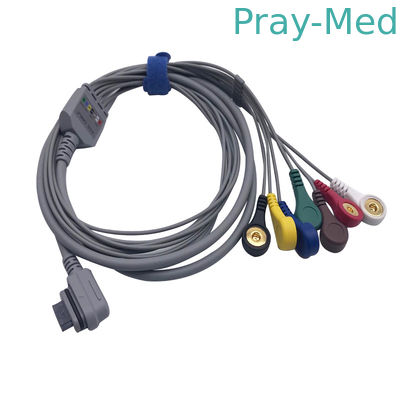 Γερμανία 7 υπομονετικό καλώδιο 1.1m 16pin μολύβδου ECG με το αιφνιδιαστικό σακάκι AHA ή IEC TPU
