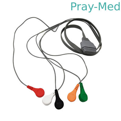 Holter 5 καλώδιο Ecg μολύβδου, καλώδιο Edan SE2003 συνδετήρων οργάνων ελέγχου/SE2012 με 16 καρφίτσες