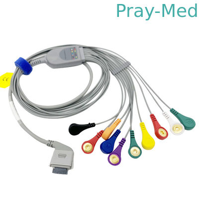 Καλώδιο IEC TPU Holter ECG AHA για το βιοϊατρικό αιφνιδιαστικό συνδετήρα 26 καρφιτσών