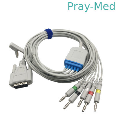 Ενήλικο παιδιατρικό καλώδιο 5 μόλυβδοι 15 Mindray ECG καρφίτσα με την μπανάνα pinnd