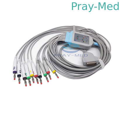 Καλώδιο 10lead της Γερμανίας Marquette EKG με την μπανάνα 4,0 2029893 001 με TPU