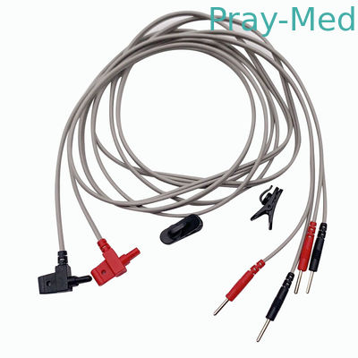 Υπομονετικό καλώδιο ECG για τις συσκευές NMES που καταπίνουν το καλώδιο 1.5m θεραπείας λευκό PVC ή άλλο χρώμα