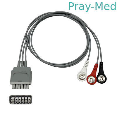 Καλώδια TM60/80 μολύβδου τηλεμετρίας Mindray ECG EY6511B γκρίζο TPU 0.9m
