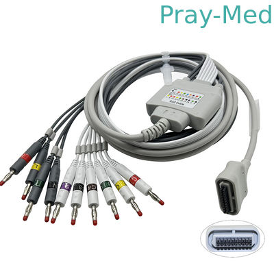10 μπανάνα 4,0 μολύβδου 20Pin συμβατό καλώδιο Edan ECG SE-1515 DX12 Holter καλωδίων EKG